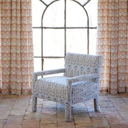 Square Chair in Marmar Marigold and Natesh Sand by John Robshaw