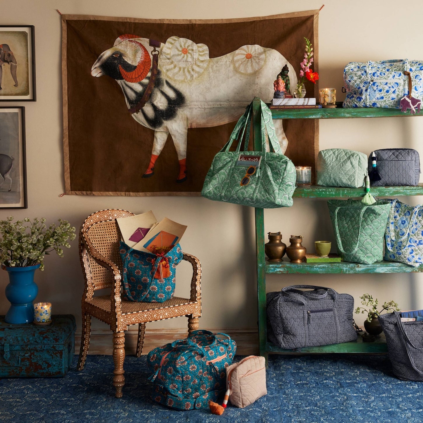 Nandi Sand Quilted Cosmetic Bag by John Robshaw