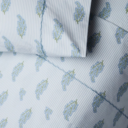 Nirvi Light Indigo Organic Sheets by John Robshaw