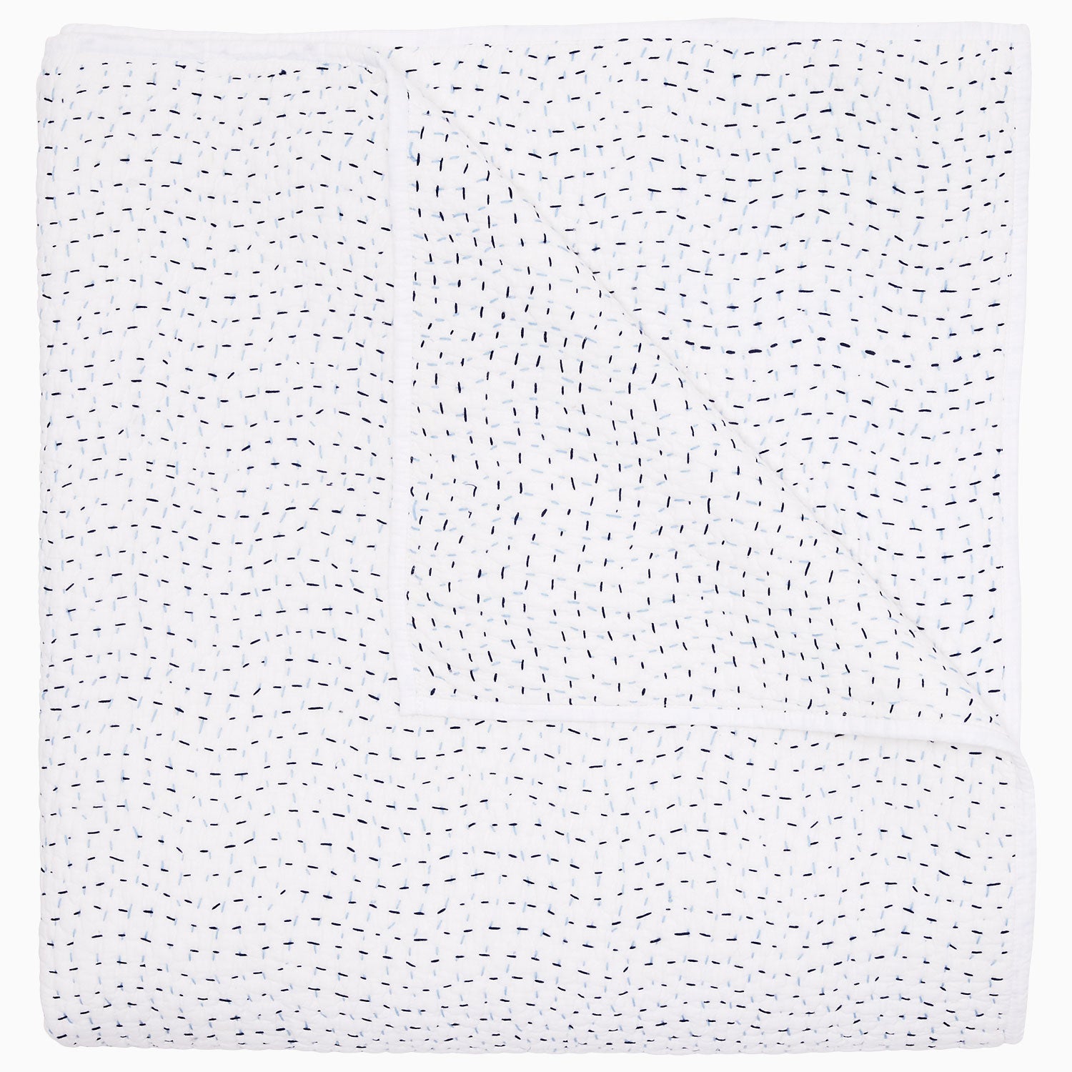 Organic Hand Stitched Light Indigo Quilt