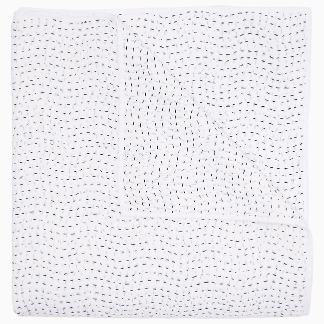 Organic Hand Stitched Light Indigo Quilt