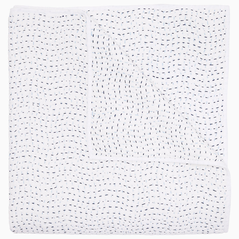 Organic Hand Stitched Light Indigo Quilt