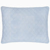 A Nandi Light Indigo Quilted Pillow, made with cotton voile, by John Robshaw.