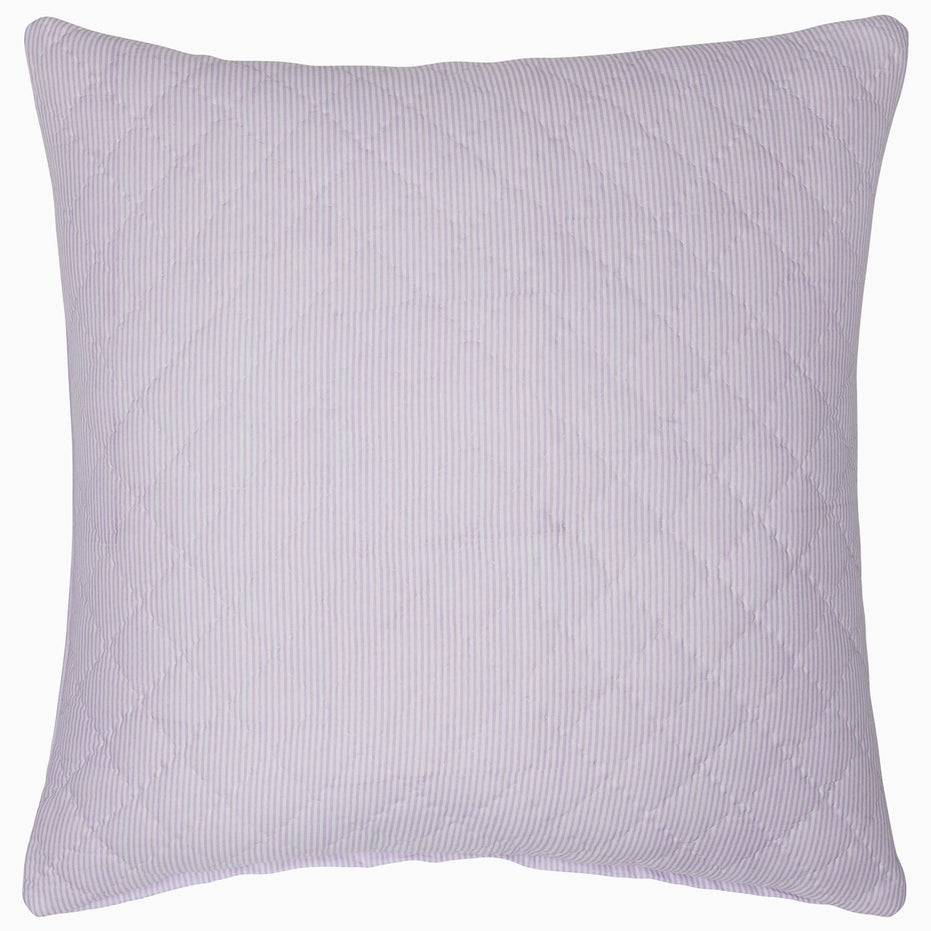 A Nandi Lavender Quilt pillow with a quilted pattern made of cotton, by John Robshaw.