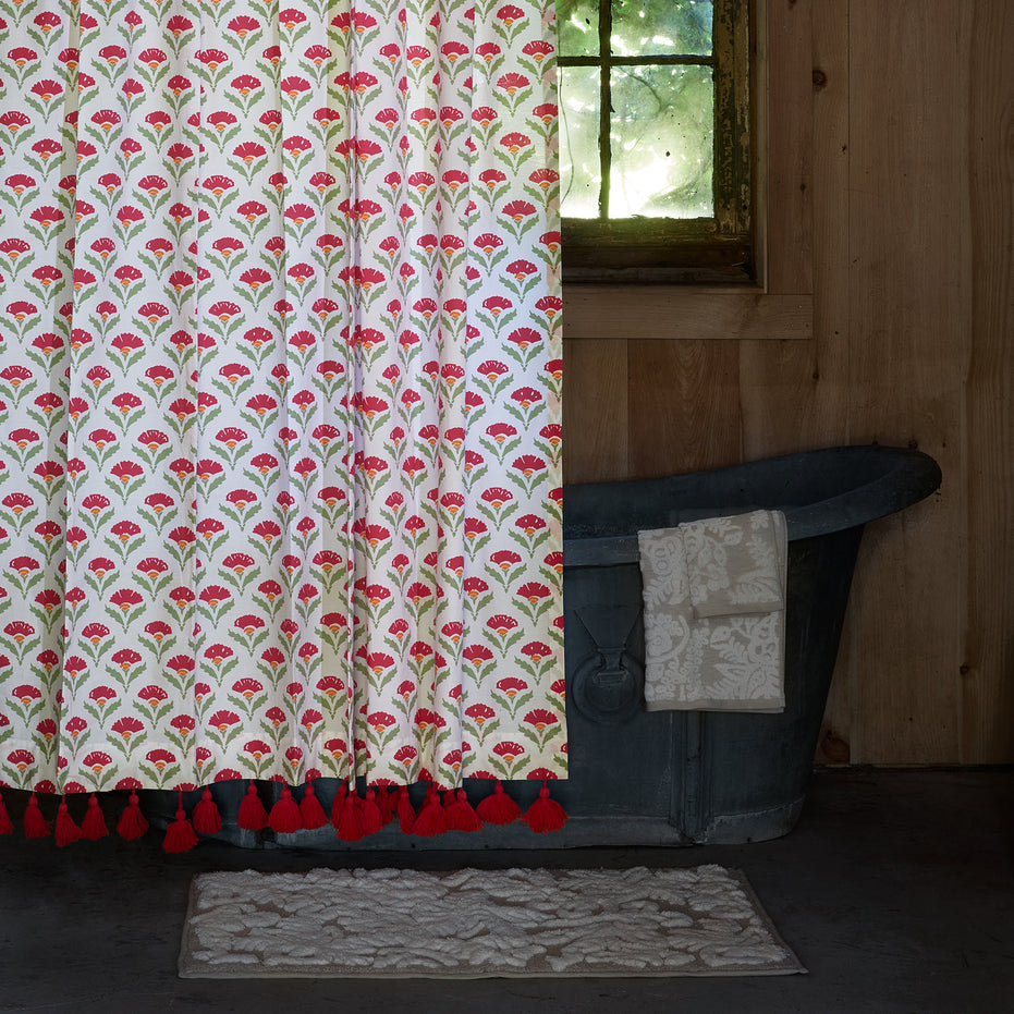 Sara Azalea Organic Shower Curtain