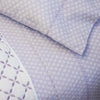 A close up of a Bindi Lavender Organic Sheet Set by John Robshaw.