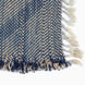 Big Zanafi Wool Rug featuring a blue and cream chevron pattern with fringed edges.