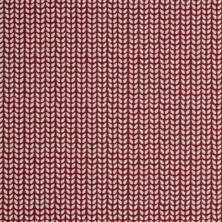 A red and white Aleppo Berry Performance Fabric made with Sunbrella by John Robshaw.