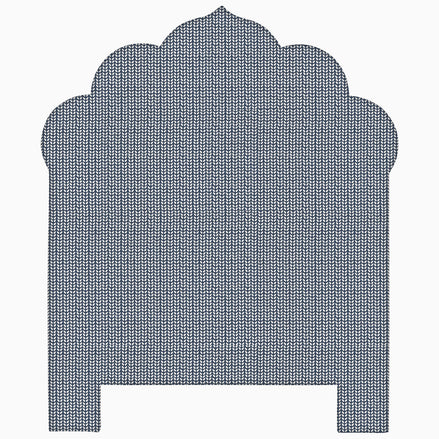 A Custom Bihar Headboard by John Robshaw, handmade and featuring an arched design, available for shipping with white glove delivery.