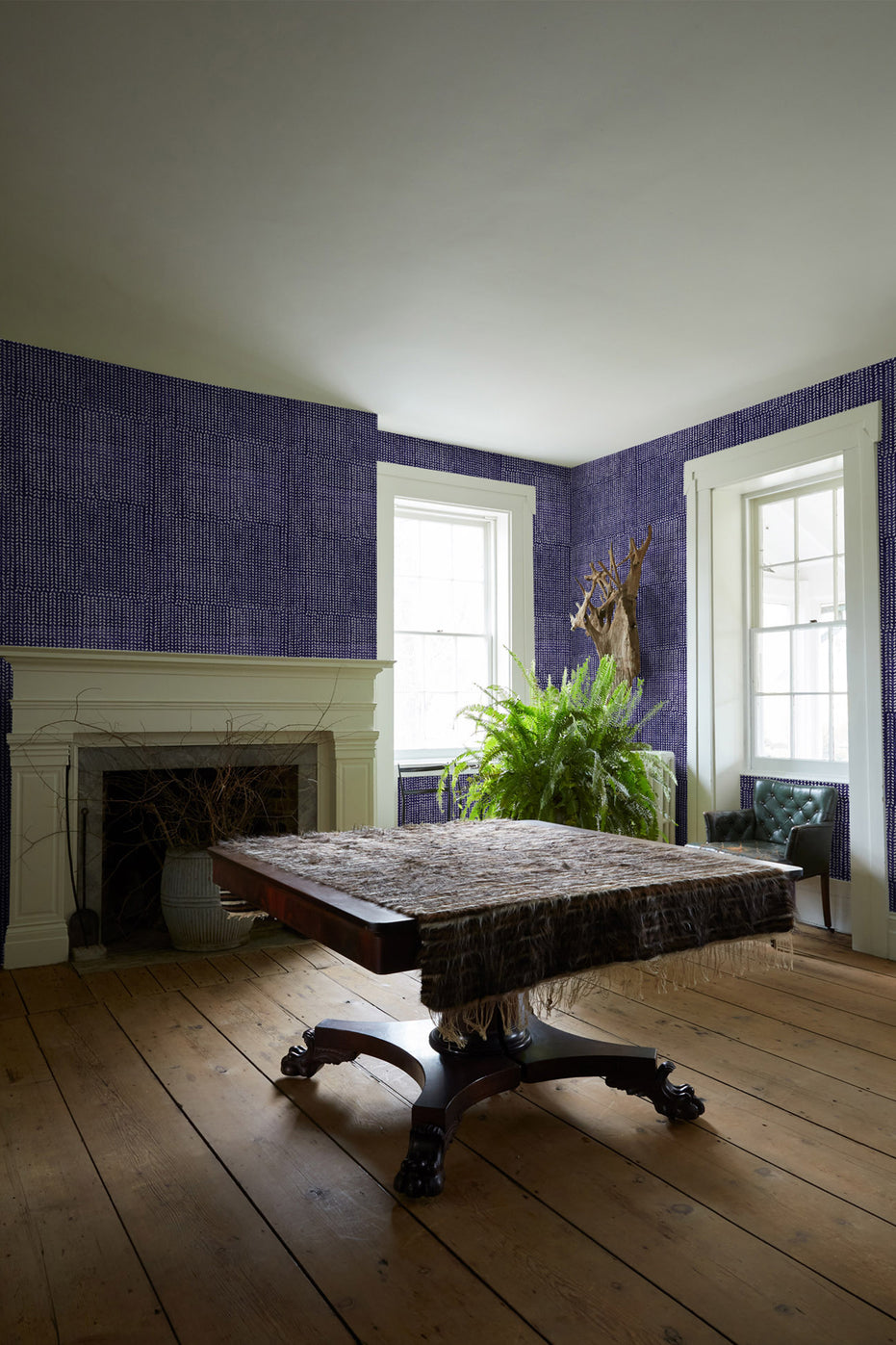 Aleppo Indigo Wallpaper