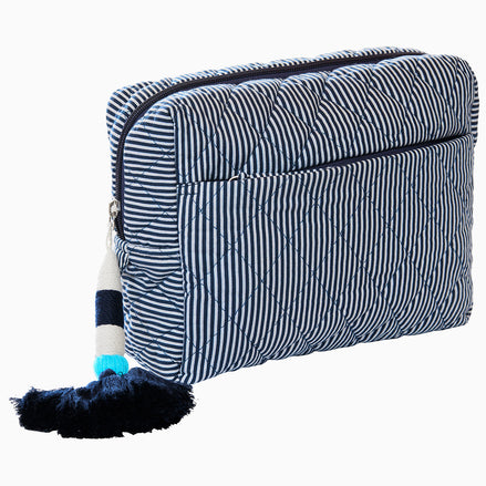 Nandi Indigo Quilted Cosmetic Bag by John Robshaw