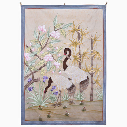 Red Crowned Cranes Tapestry by John Robshaw