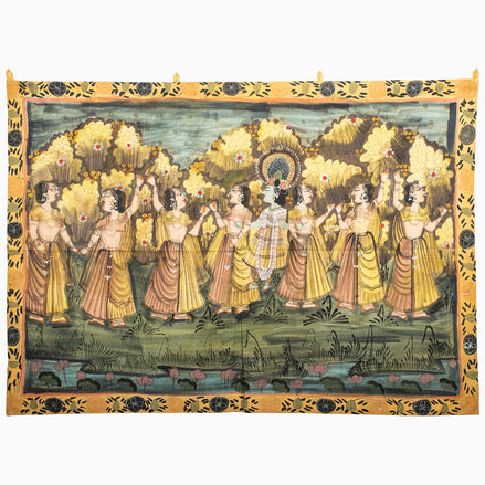 Gopi Party Yellow Trees Tapestry by John Robshaw