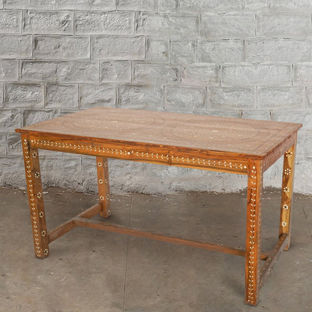 Anglo Indian Teak Inlaid Table by John Robshaw
