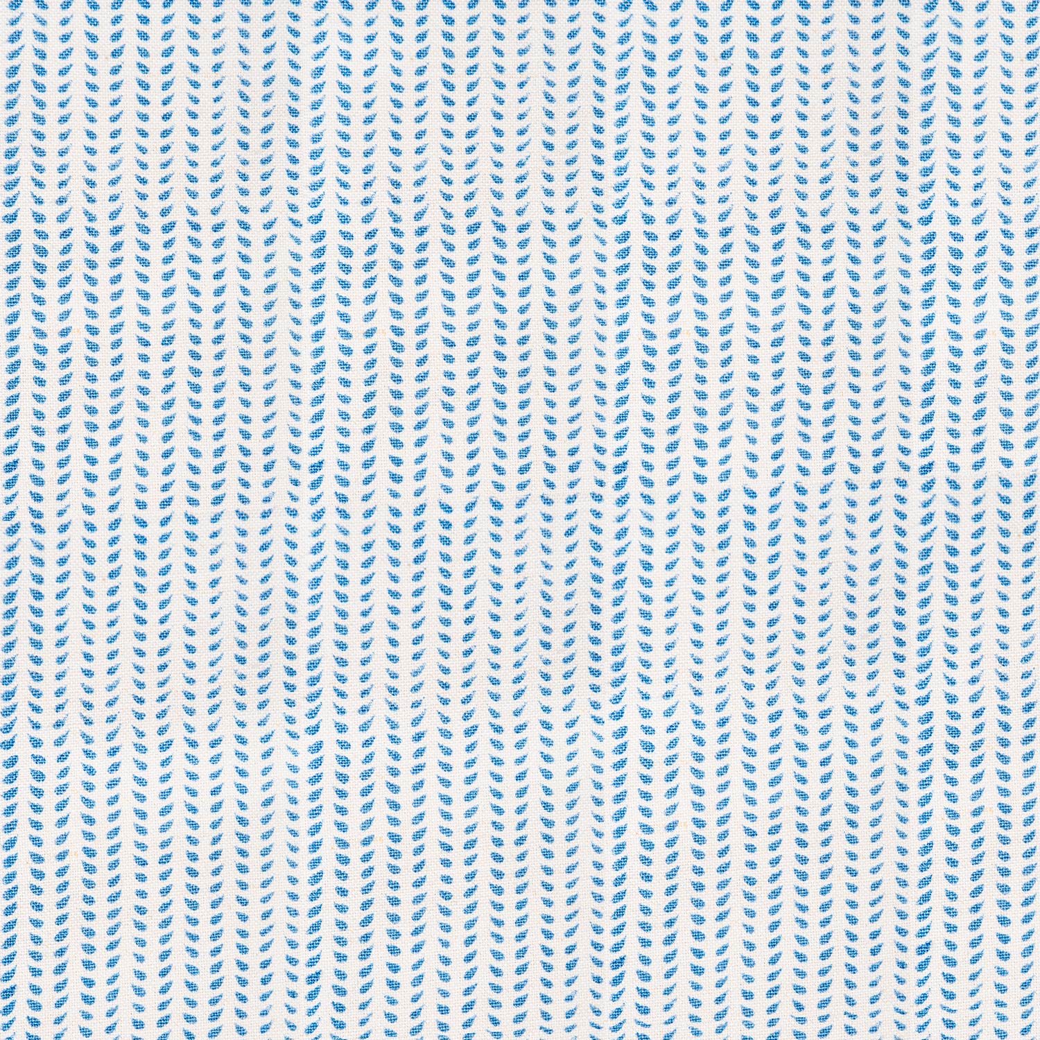 A blue and white striped block pattern on a white background featuring the Aleppo Sky Fabric by John Robshaw.