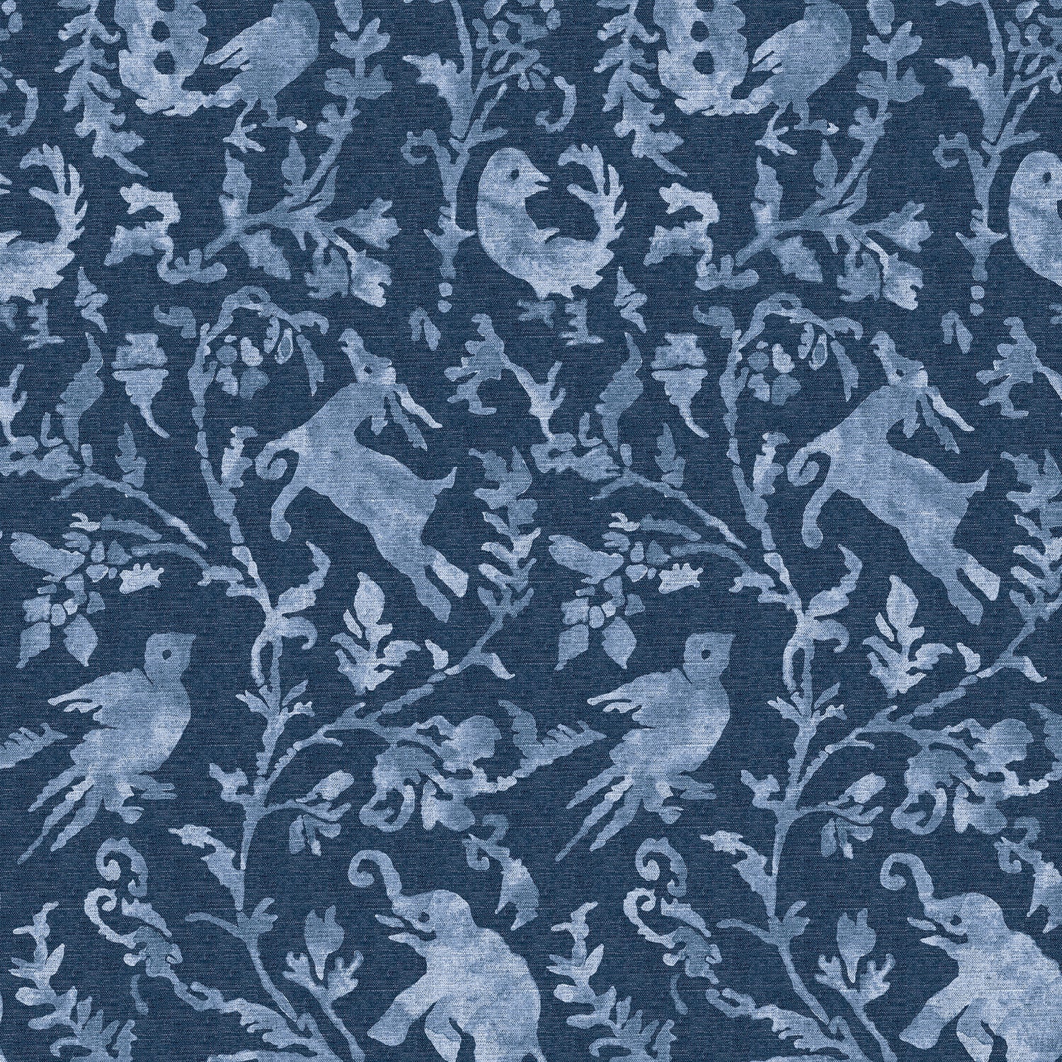 Madhavi Indigo Wallpaper