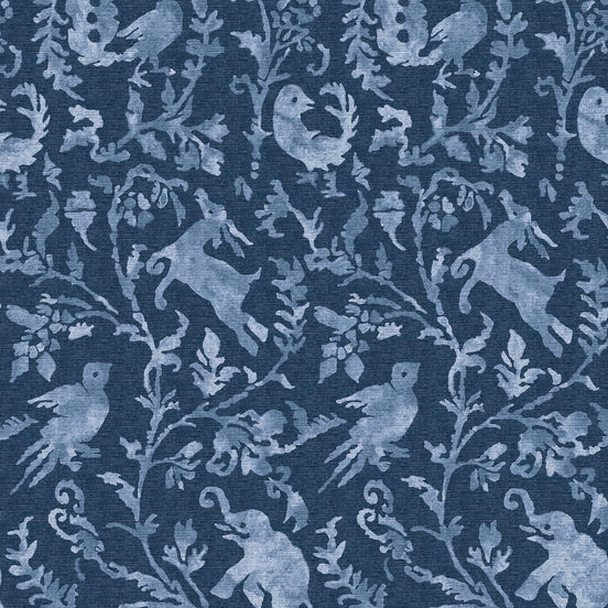 Madhavi Indigo Wallpaper