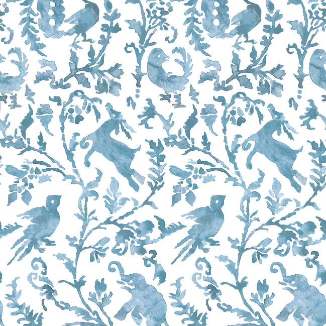Madhavi Light Indigo Wallpaper