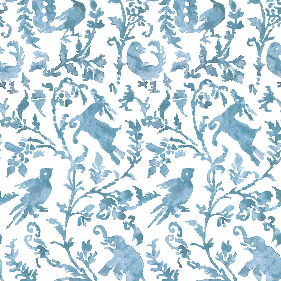 Madhavi Light Indigo Wallpaper