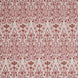 A red and white floral pattern on a white background inspired by Mughal gardens, featuring the Marmar Berry Performance Fabric by John Robshaw.