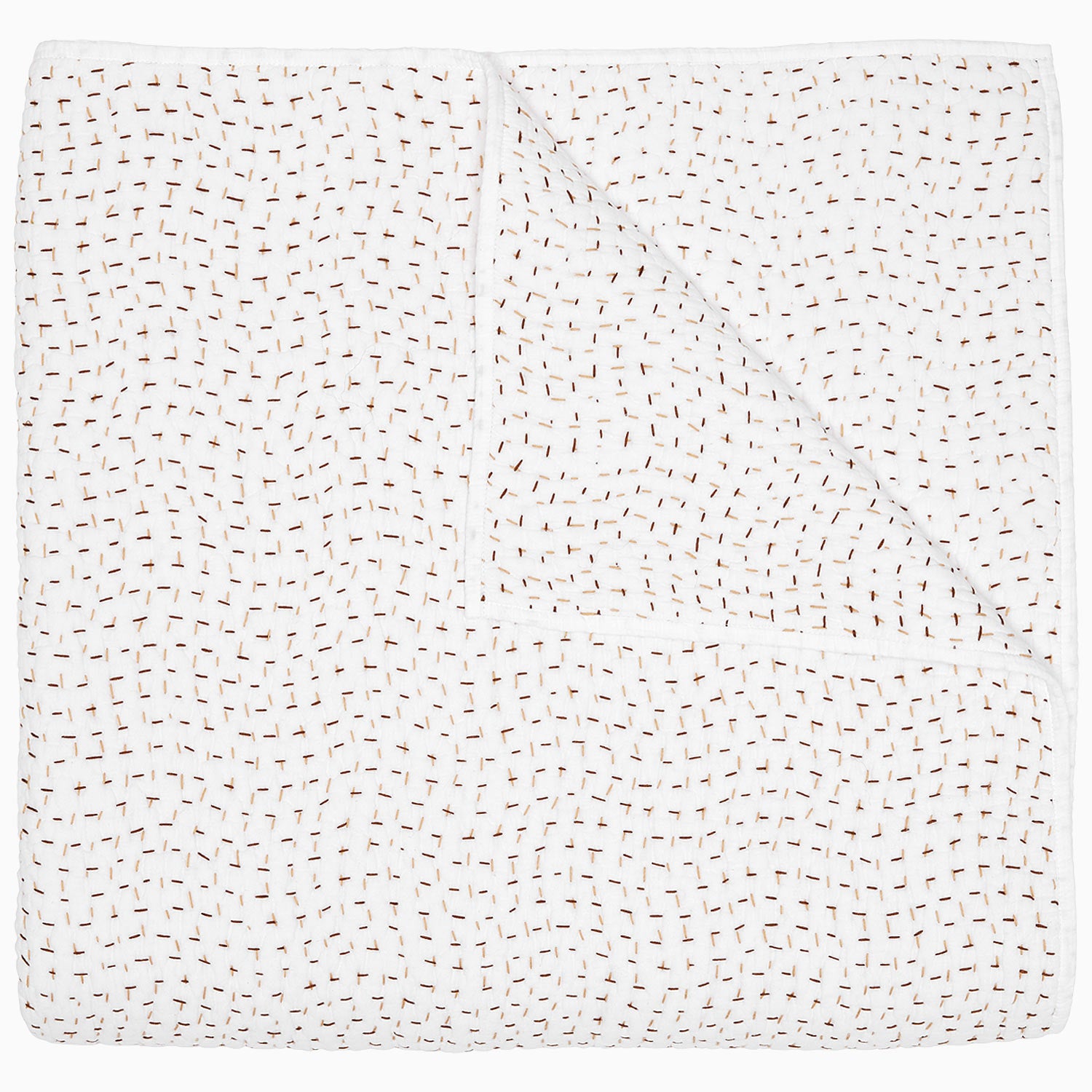 Organic Hand Stitched Coffee Quilt by John Robshaw