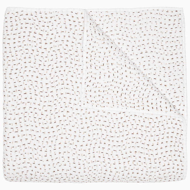 Organic Hand Stitched Coffee Quilt by John Robshaw