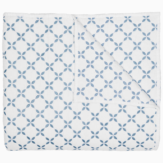 Layla Light Indigo Quilt by John Robshaw