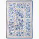 John Robshaw Indigo Sky Suzani Blanket featuring a rectangular off-white design with a repeating vintage blue floral border.