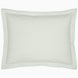 A John Robshaw Cinde Sage Organic Duvet with a green polka dot pillowcase on a white background.
