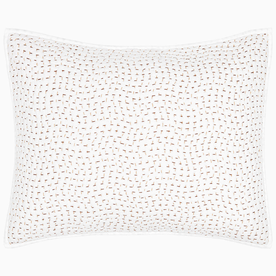 Organic Hand Stitched Coffee Sham by John Robshaw