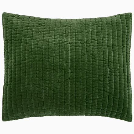A John Robshaw hand-quilted Velvet Moss Quilt pillow.