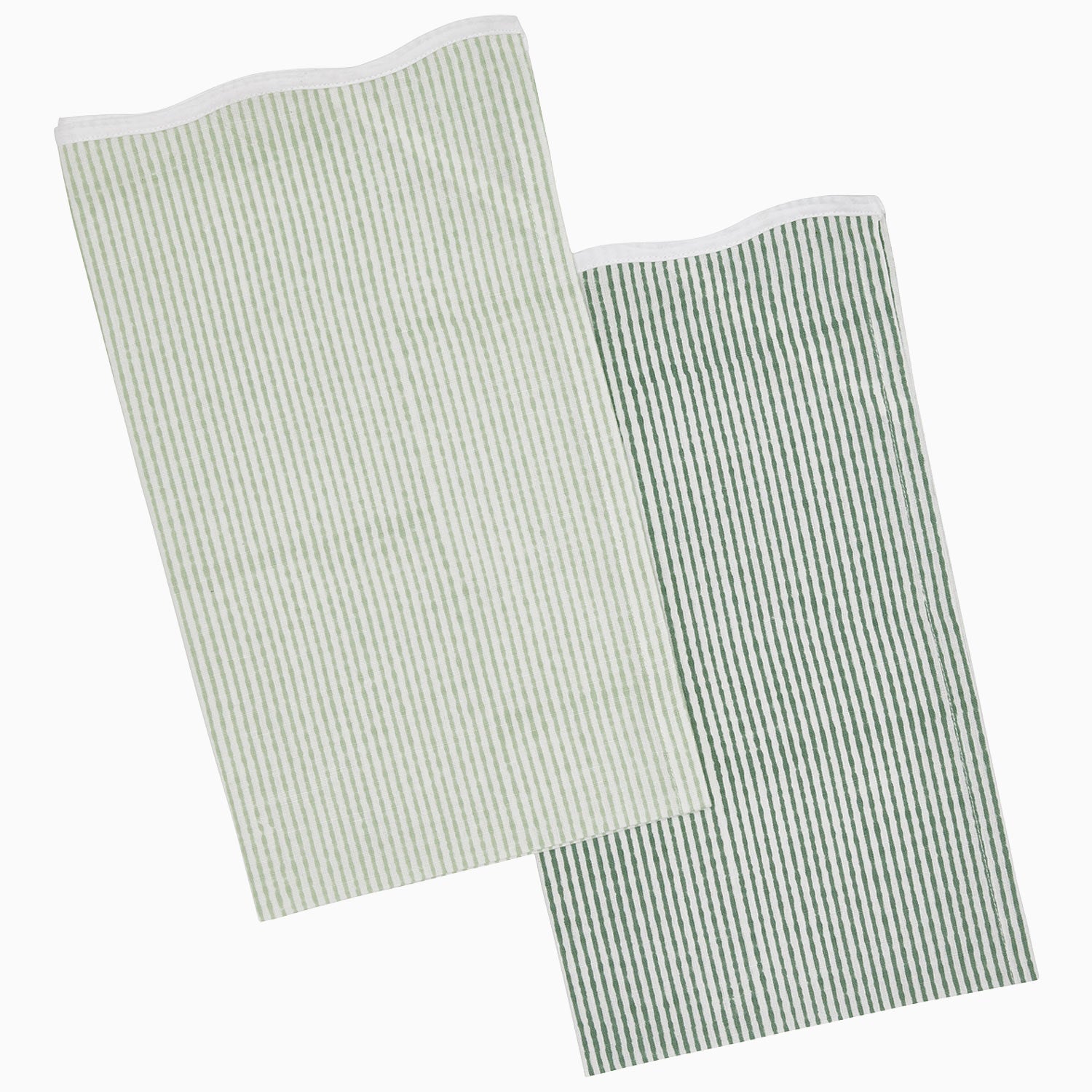 Nandi Light Sage & Dark Sage Tea Towels by John Robshaw