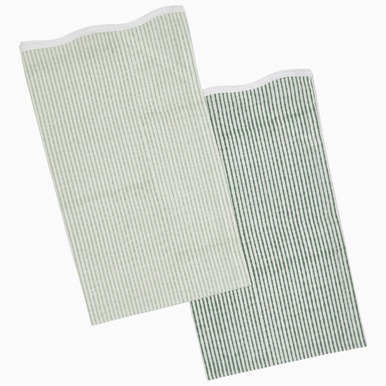 Nandi Light Sage & Dark Sage Tea Towels by John Robshaw