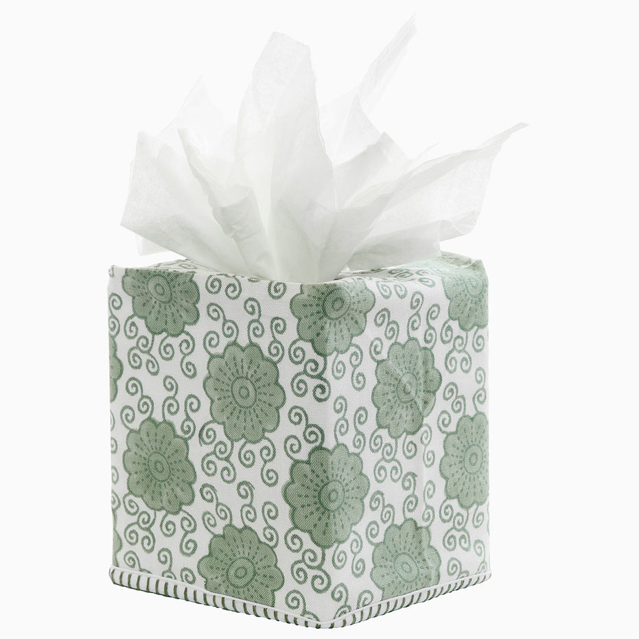Damini Sage Tissue Box Cover by John Robshaw