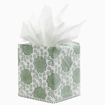 Damini Sage Tissue Box Cover by John Robshaw