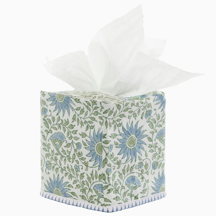 Luvika Light Indigo Tissue Box Cover by John Robshaw