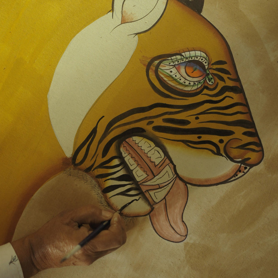 Black And White Tiger Tapestry