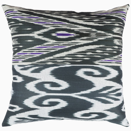 Black / Purple Ikat Pillow by John Robshaw