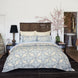 A Dasati Duvet Set by John Robshaw with a blue and white floral pattern made of cotton.