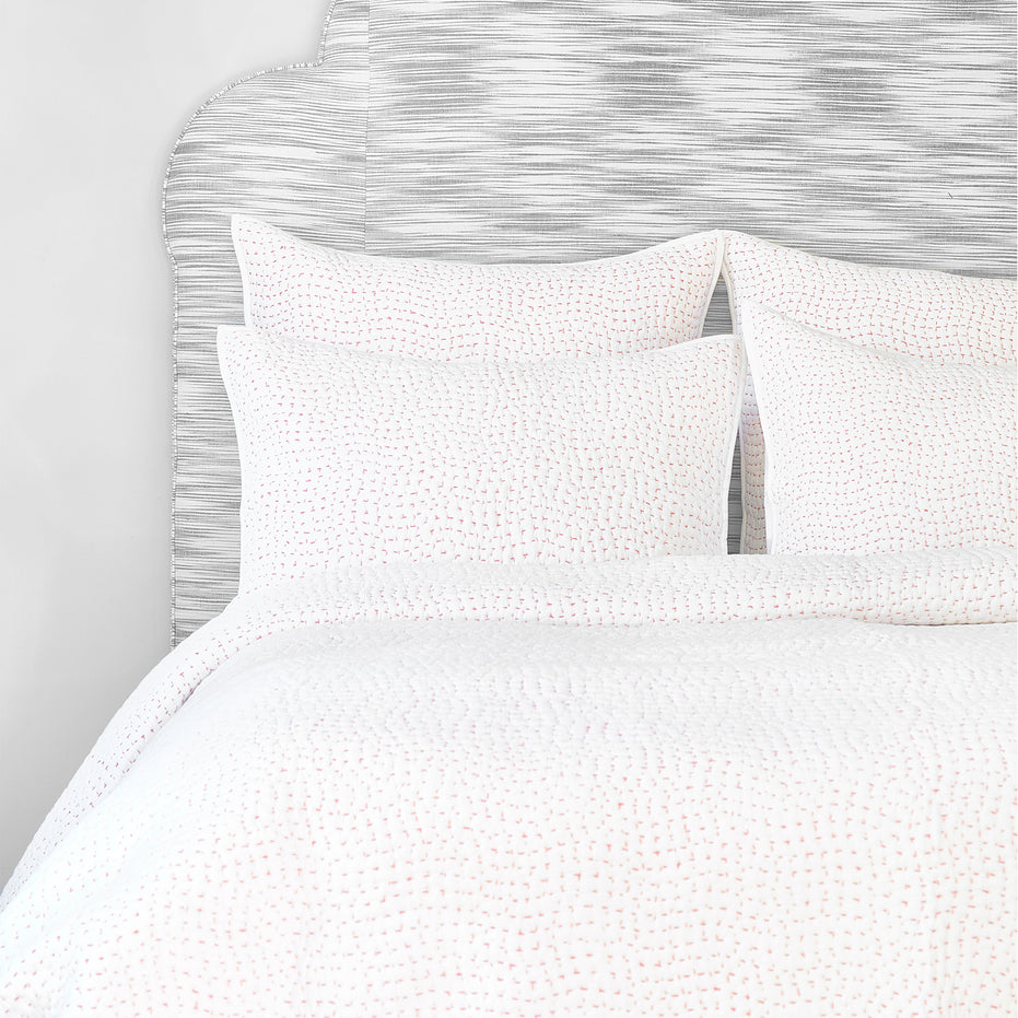 John Robshaw Organic Hand Stitched Lotus Quilt.