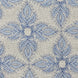 A blue and white embroidered John Robshaw Diba Smoke Performance Fabric.