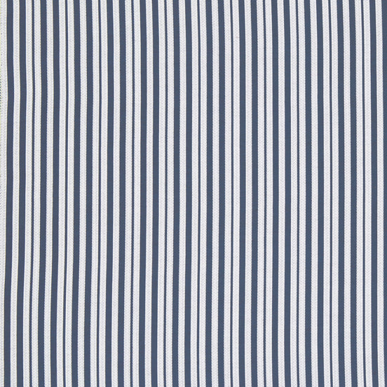 A blue and white John Robshaw Gent Stripe Azure Performance Fabric.