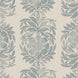 A Yashi Slate Fabric wallpaper with a floral design, handmade by John Robshaw.