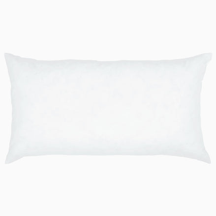 A hypo-allergenic John Robshaw white Insert for 17 x 32 Pillow.