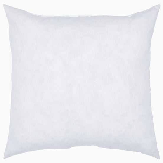 A hypo-allergenic John Robshaw white pillow made with down-proof fabric on a white background.