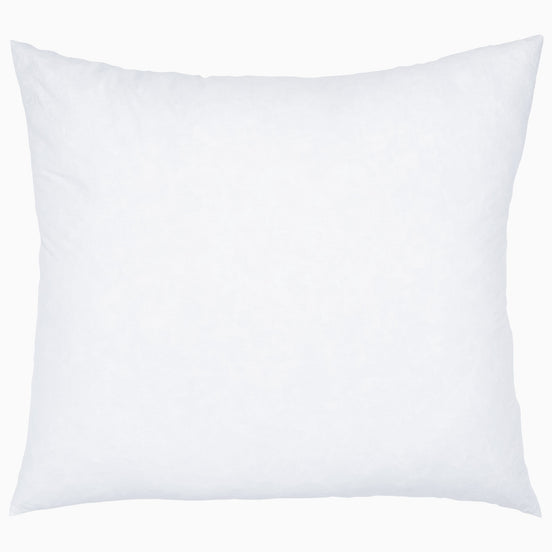 A John Robshaw hypo-allergenic white pillow on a white background.